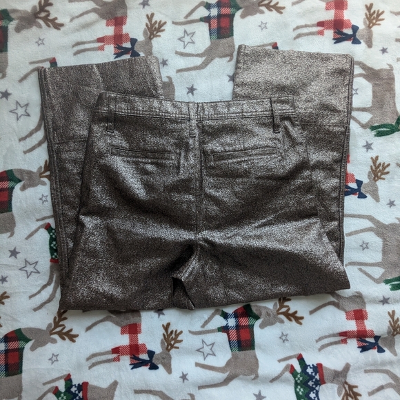 Madewell Slim Emmett Wide-Leg Crop Pants in Metallic size 28 - Picture 3 of 5